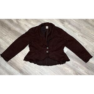 Faded Glory Dark Brn Microsuede Indoor or Lightweight Outdoor 2 Button Jacket XL